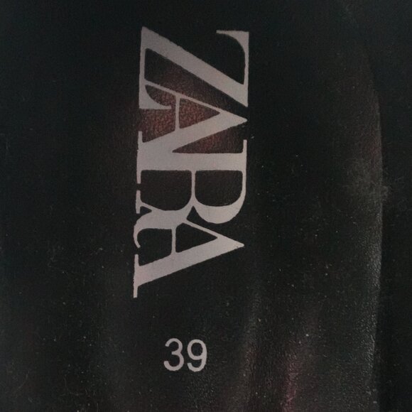 Zara Contrast Stitch Vegan Patent Boat Shoes - Picture 6 of 9